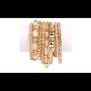 Multi-line Light Brown Bracelet Set